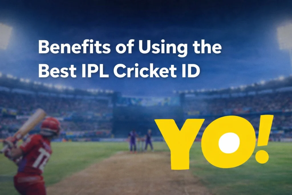 Benefits of using the Best IPL Cricket ID with YO logo and cricket background